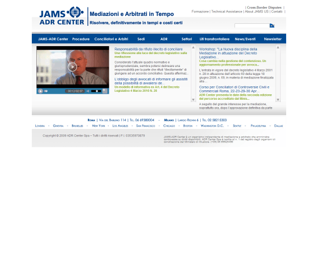 JAMS-ADR Center SpA | Web Design e gestione